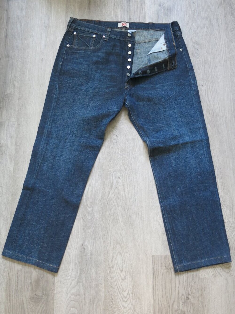 Levi's 501 Original Fit Tidal Blue Wash Button Fly Denim Jeans Vintage - Size 40